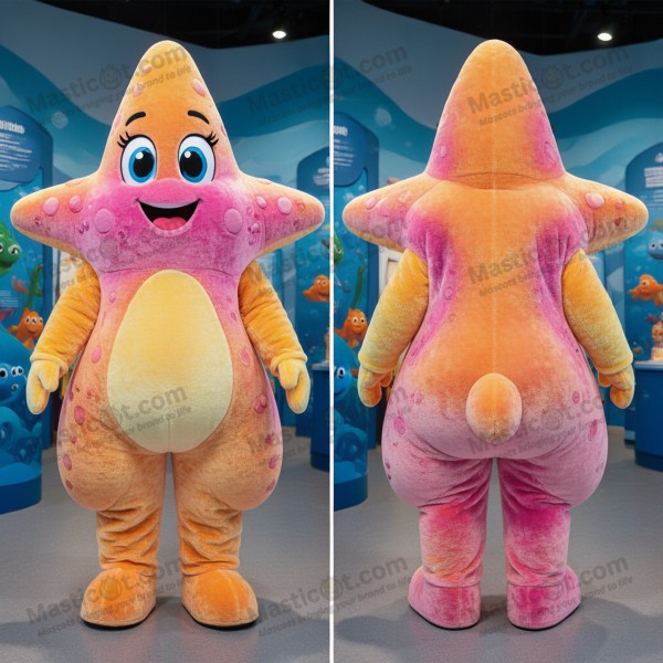 Coral Pink Cartoon Starfish Mascot - Masticot.com