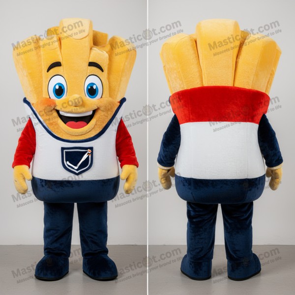 Golden plush french fries mascot - Masticot.com