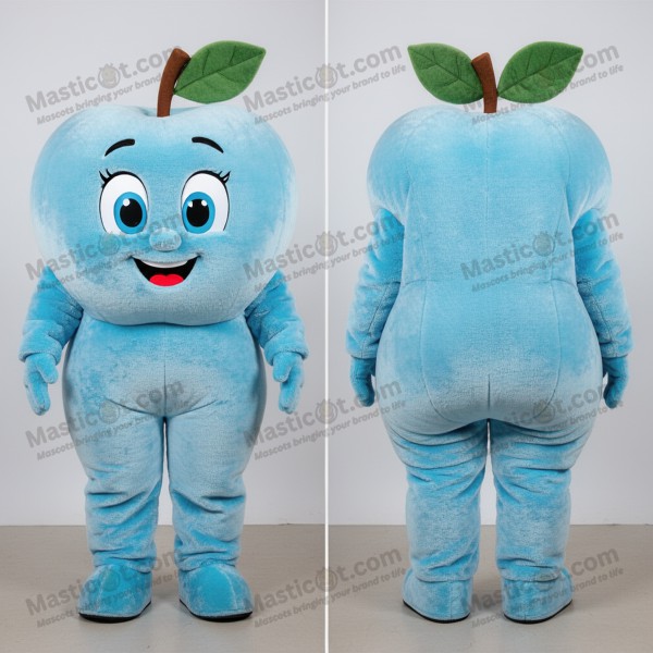 Sky blue rounded apple mascot - Masticot.com