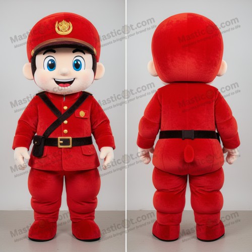 Red plush soldier mascot - Masticot.com