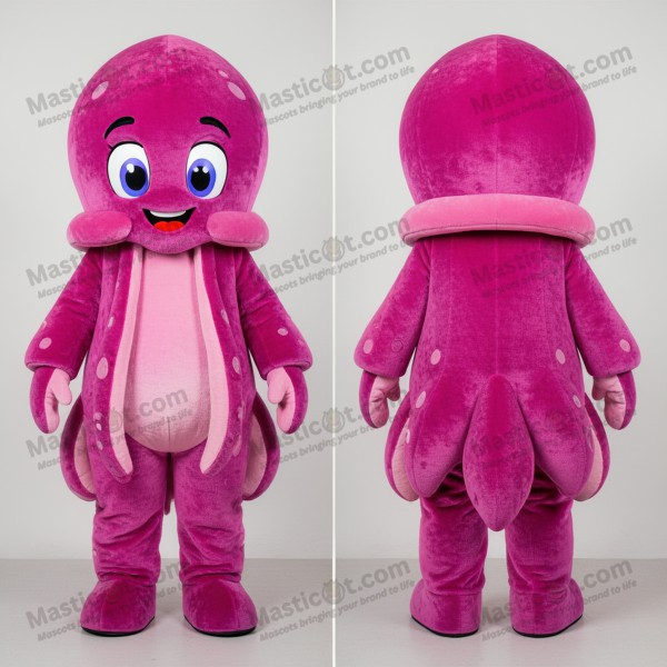 Magenta okrouhlý kostým chobotnice maskota - Masticot.com