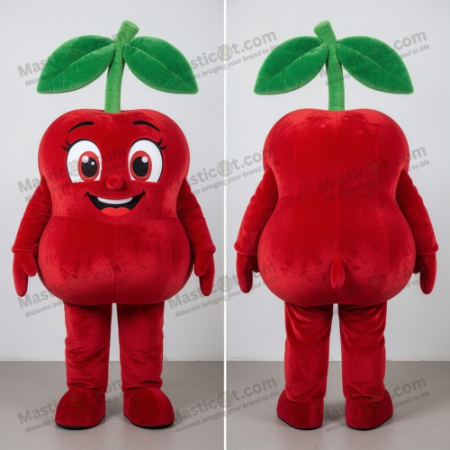 Velvety red plump cherry mascot - Masticot.com
