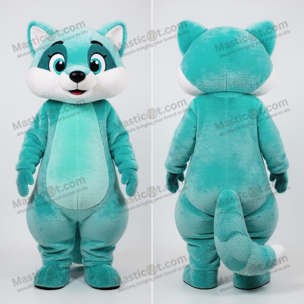 Turquoise soft marten mascot - Masticot.com