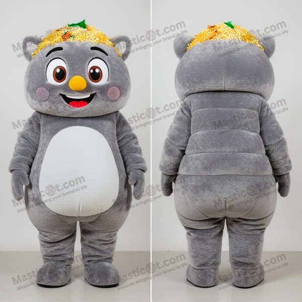 Velvety gray biryani mascot - Masticot.com