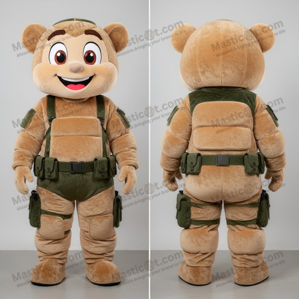 Tan padded commando mascot - Masticot.com