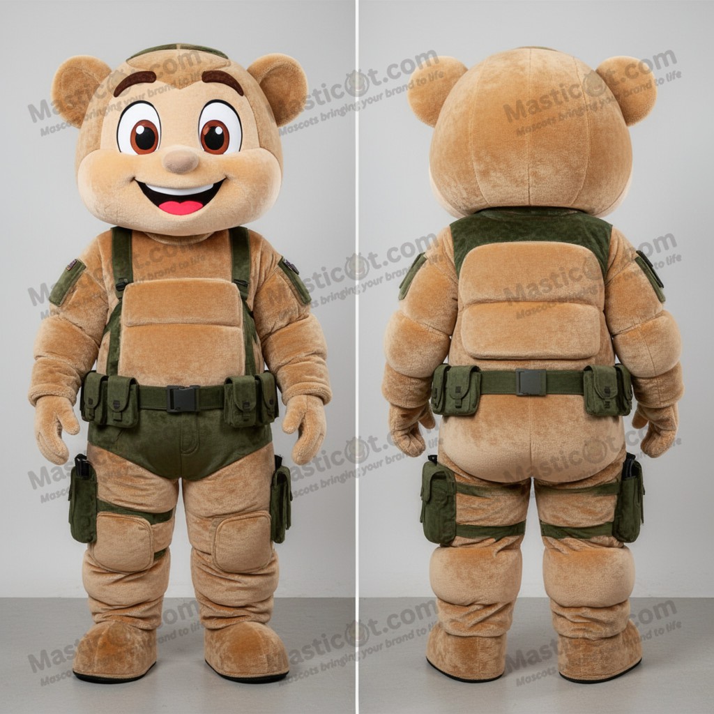 Tan padded commando mascot - Masticot.com