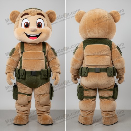 Tan padded commando mascot - Masticot.com