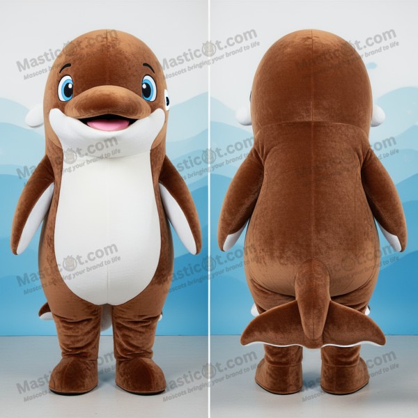 Fløyelhvit lekne belugahval-maskot - Masticot.com