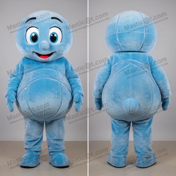 Sky Blue Velvety Petanque Ball Mascot - Masticot.com