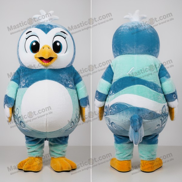 Olive Velvety Cartoon Seagull Mascot - Masticot.com