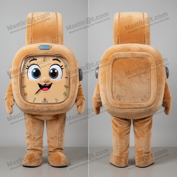 Sametově hnědý maskot – obrovské hodinky - Masticot.com