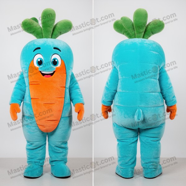 Cyan Velvety Carrot Mascot - Masticot.com
