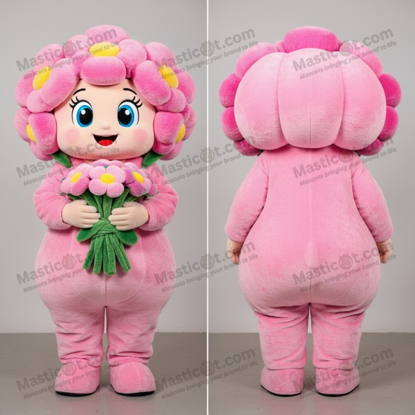 Velvety Pink Blossom Bouquet Of Flowers Mascot -