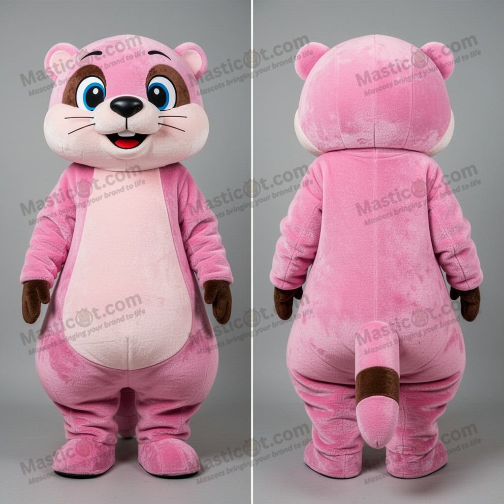 Pink playful otter mascot - Masticot.com