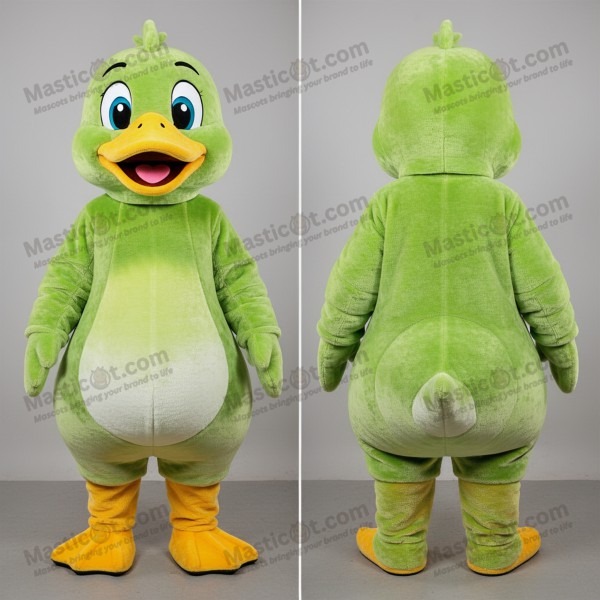 Lime Green Velvety Muscovy Duck Mascot - Masticot.com