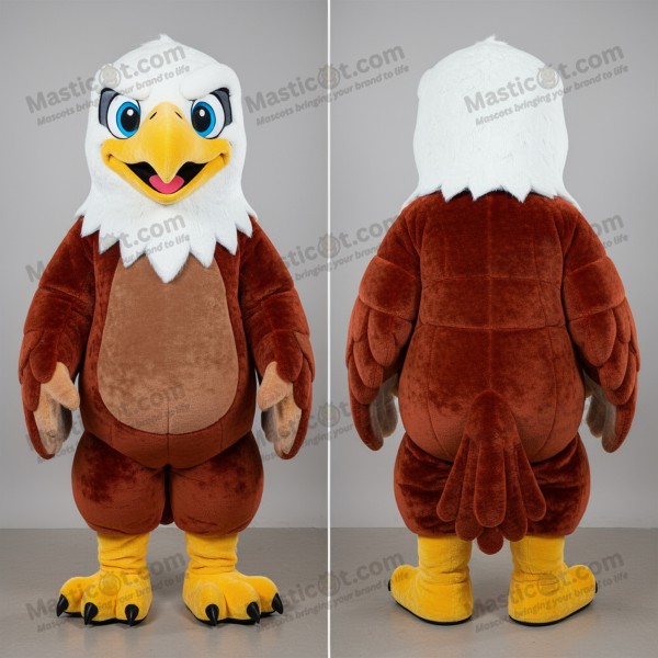 Rust orange broad winged bald eagle mascot - Masticot.com