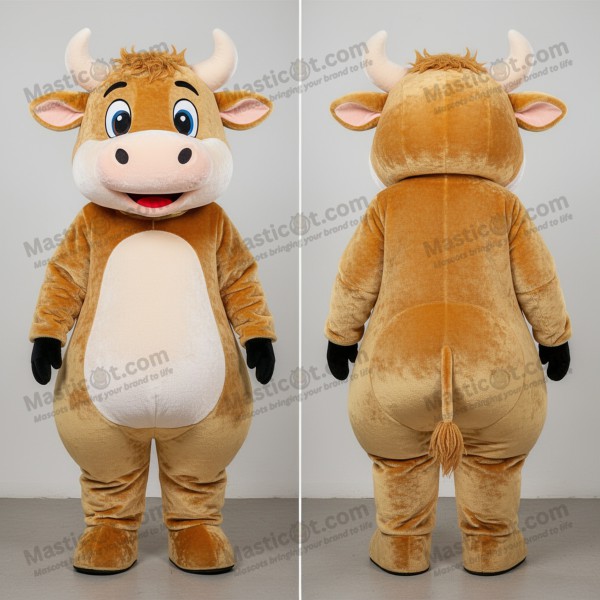 Gyllene mjukisdjur Rund Ko Maskot - Masticot.com