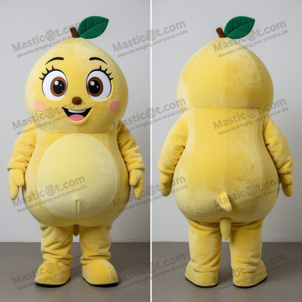 Lemon yellow fuzzy kiwi mascot - Masticot.com