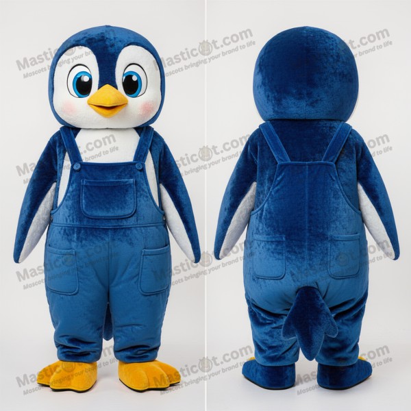 Pingüino Mascota de Dibujo Azul Terciopelo - Masticot.com