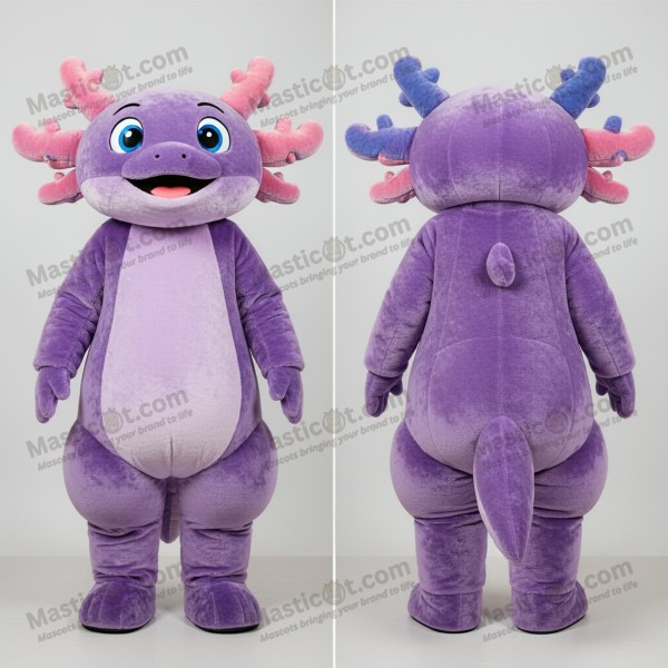 Velvet purple playful axolotls mascot - Masticot.com