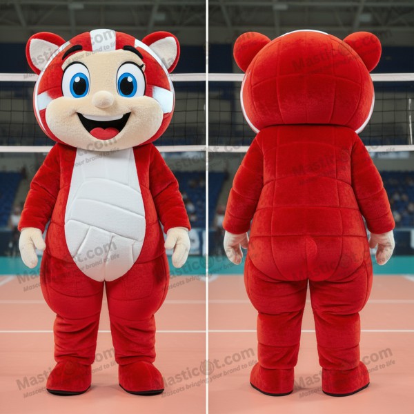 Crimson Dynamic Volleyball Net Mascot - Masticot.com
