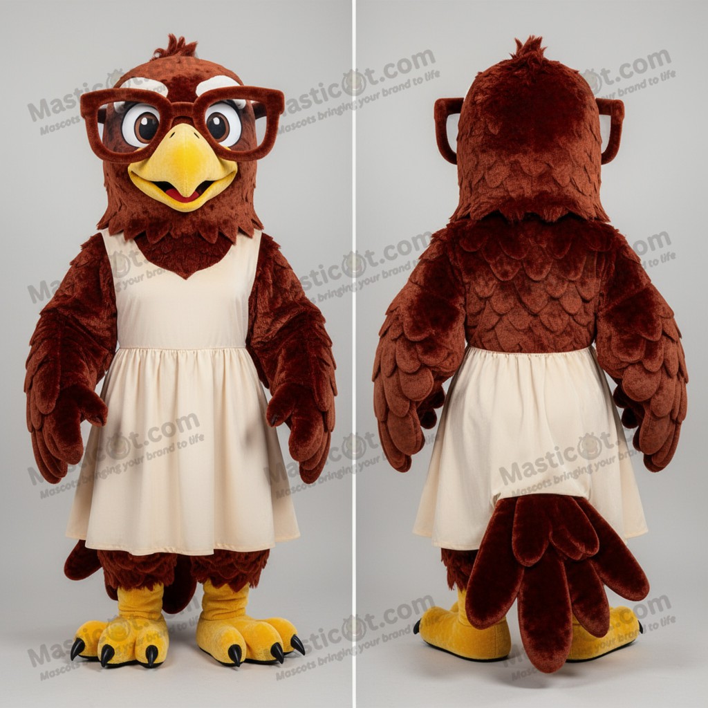 Rust orange wide eyed eagle mascot - Masticot.com