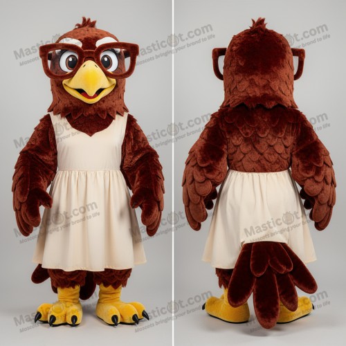 Rust orange wide eyed eagle mascot - Masticot.com