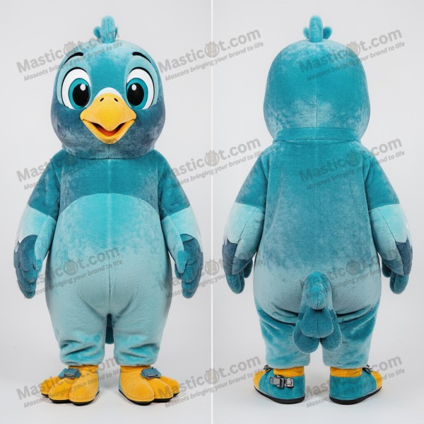 Cyan Cartoon Pigeon Mascot - Masticot.com