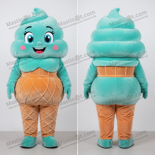Turkis Fløjls-Ice Mascot i Tegnestil - Masticot.com
