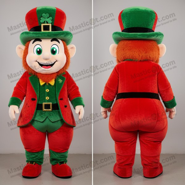 Smaragdově Sametový Zelený Pivní Leprechaun Maskot -