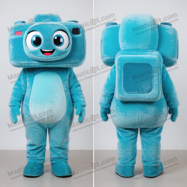 Cyan Padded Camera Mascot - Masticot.com