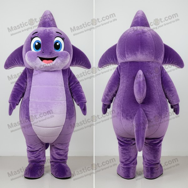Velvet Purple Padded Ray Mascot - Masticot.com