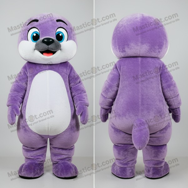 Lavender plush navy seal mascot - Masticot.com