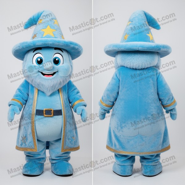Sky Blue Cartoon Wizard Mascot - Masticot.com