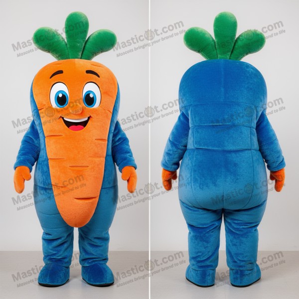 Cobalt Blue Velvety Carrot Mascot - Masticot.com