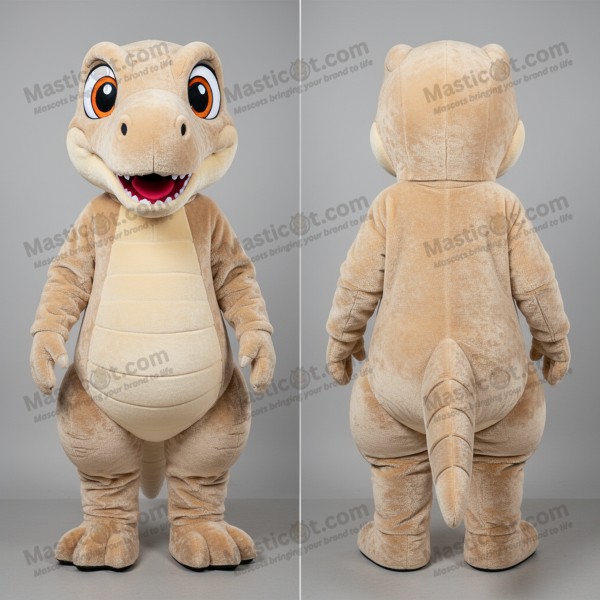 Elegant maskot Coelophysis v béžové barvě - Masticot.com