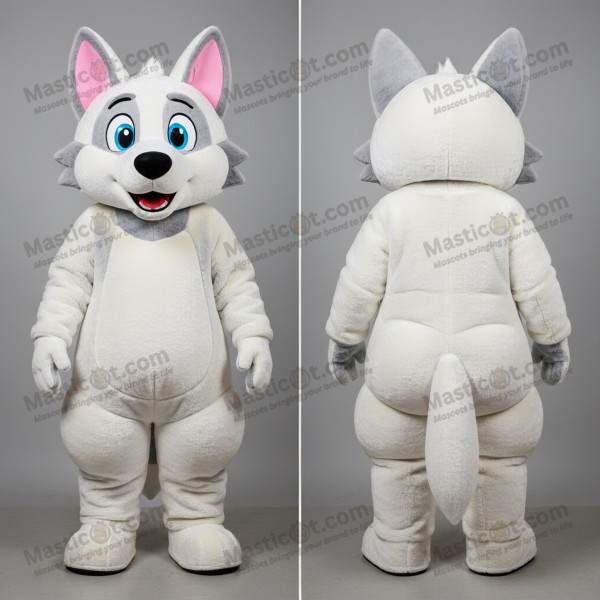 Snowy white cuddly dingo mascot - Masticot.com