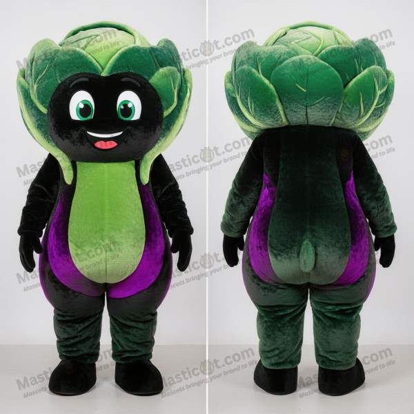 Zářivě zelený kulatý maskot zelí - Masticot.com