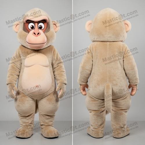 Beige velvety baboon mascot - Masticot.com