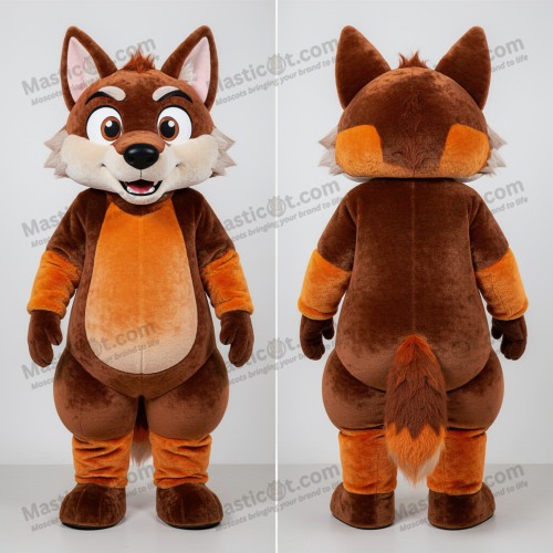 Rust orange broad shouldered wolf mascot - Masticot.com