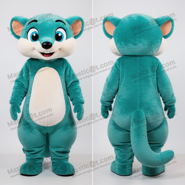 Teal Cartoon Mongoose Mascot - Masticot.com