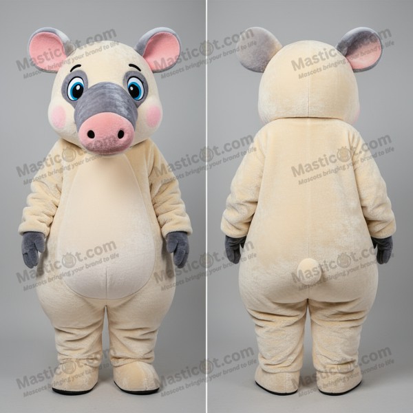 Creamy Pastel Cartoon Tapir Mascot - Masticot.com