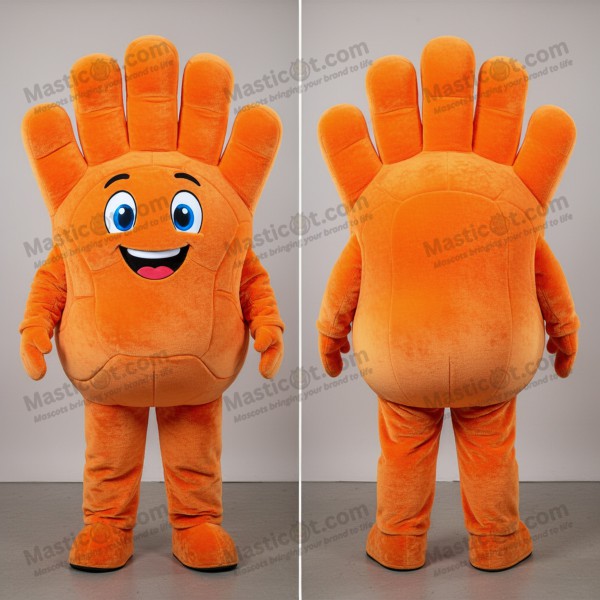 Vibrantní oranžový plyšový maskot míče pro házenou -