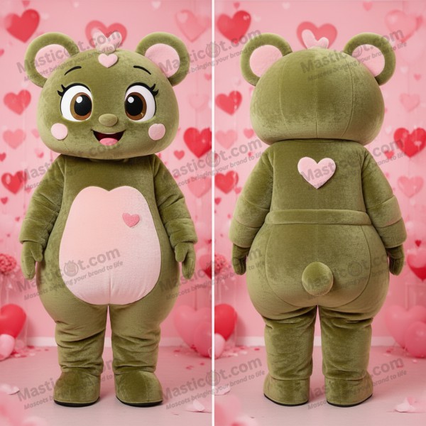 Olive Heartfelt Cartoon Alliance Mascot - Masticot.com