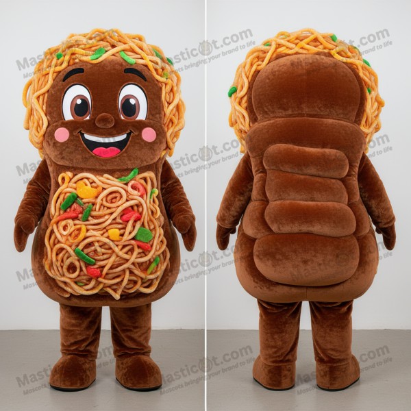 Zachtbruine Cartoon Pad Thai Mascotte - Masticot.com