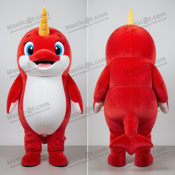 Mascotă Narval Cartoon Crimson - Masticot.com