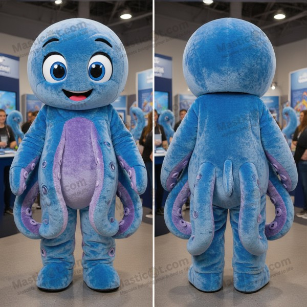 Navy & Teal Cartoon Kraken Mascot - Masticot.com