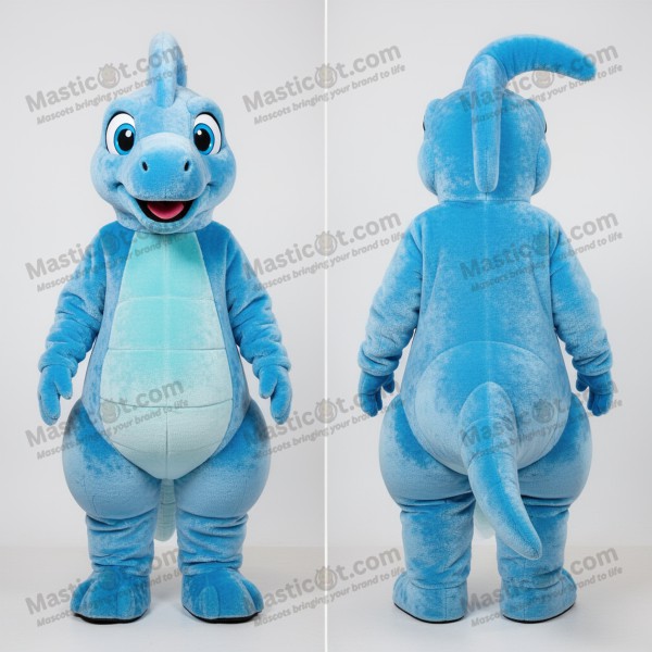 Himmelblauer Cartoon-Parasaurolophus-Maskottchen -