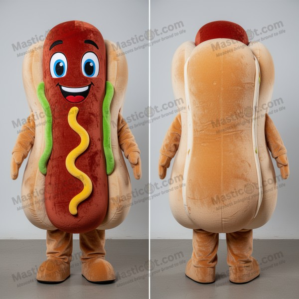 Orange Plush Cartoon Hot Dogs Mascot - Masticot.com