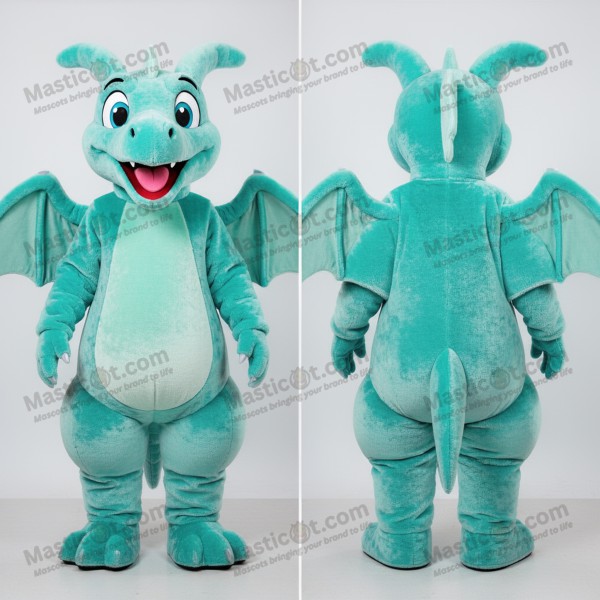 Turquoise Cartoon Pterodactyl Mascot - Masticot.com